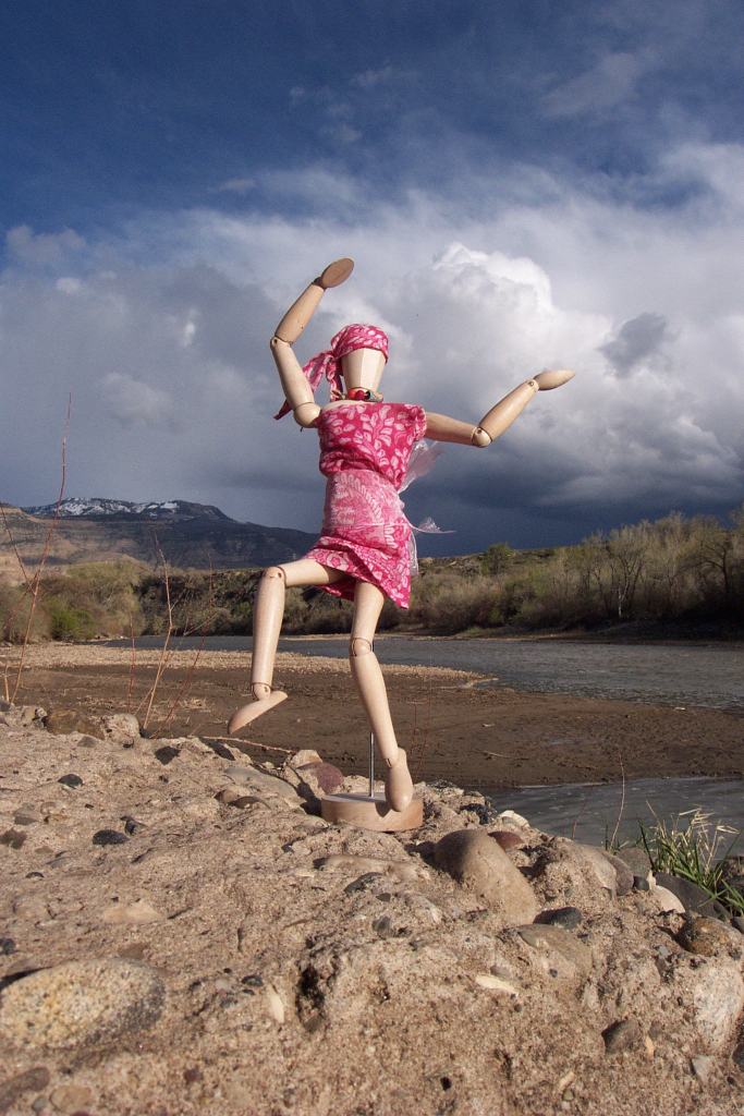 Meet Bella Luna, the first Emotikin on her first photoshoot in April 2003, on the shores of the Colorado River. 