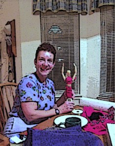 Julie with her Emotikin in 2003